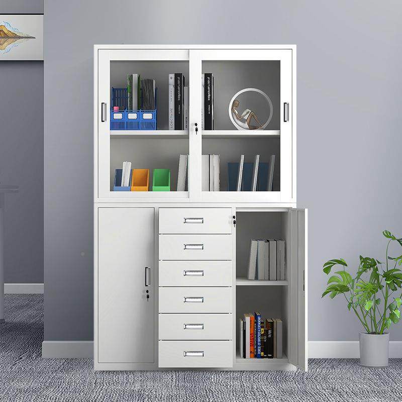 加a厚铁皮文件柜IGD1180宽中柜斗抽屉钢制资料财六务柜4办公室档