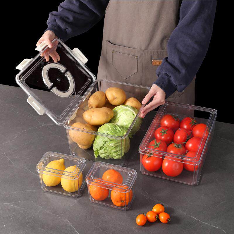冰箱保鲜盒厨蔬房菜水果多832可沥水收纳盒冷冻分格储功能物盒