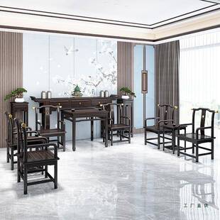 新中GWW式中六件堂套全实木条案堂屋供奉翘桌佛台简约头桌神八仙