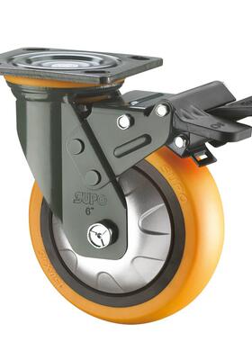 6寸定向聚氨酯PUS橙色承型SUPO向荣工5业脚轮J重07-04-J07S-04-10