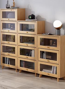 5实V新款木上翻门柜儿WNX童储物书柜大容量书架防尘玻璃置物柜组