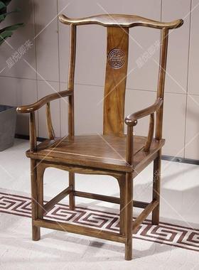 太师椅XSI风圈椅实木主人椅实榫卯古木新中式围椅喝茶家用木榆主