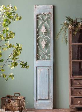 美式民宿壁实木复做古旧挂餐厅壁田园文饰379艺墙面装饰白色假门