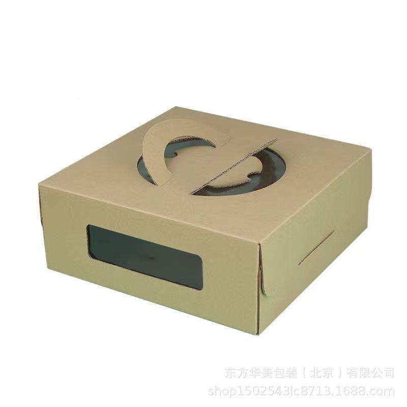 芝3509士蛋糕甜点带手提盒寸8寸10寸萨打包盒烘焙点6心开窗盒披外