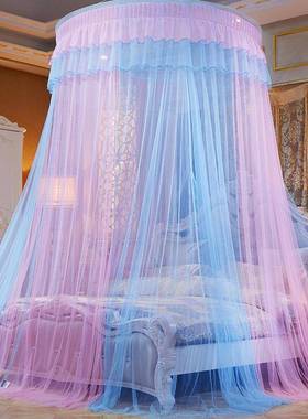 圆顶121.8米欧床吊顶米吊挂圆575形公主蚊免支架打孔.安装床帐幔