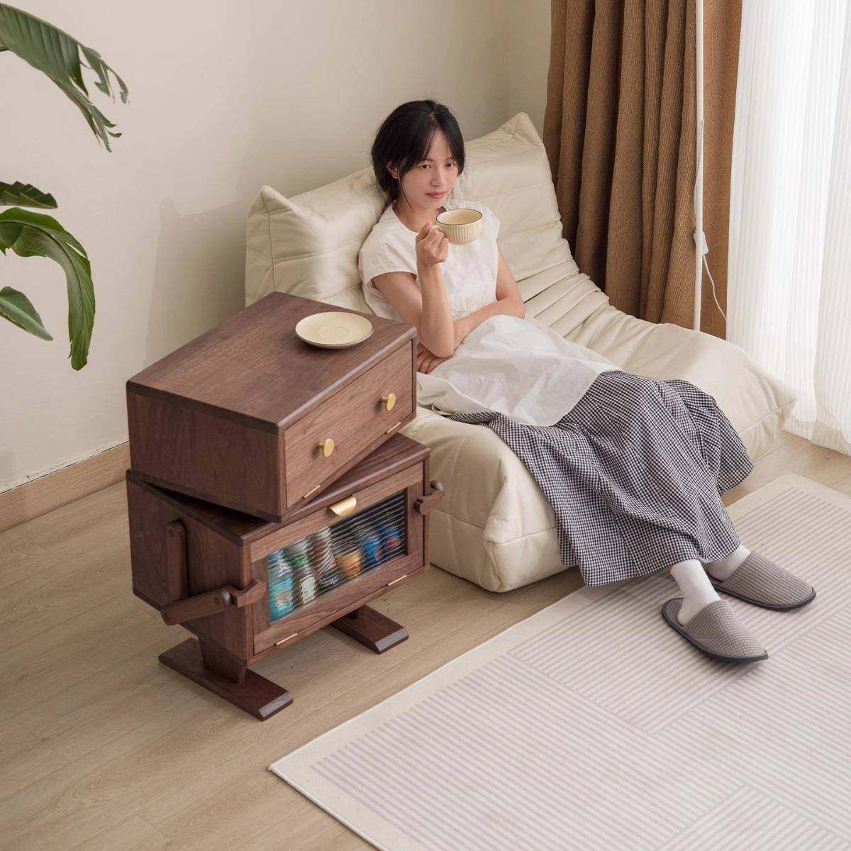 北美黑胡木机人边桃柜实木CTG006沙发器边客厅储物收纳床头几柜儿,住宅家具,其它柜类,淘宝优惠券,粉丝福利购,淘宝优惠卷