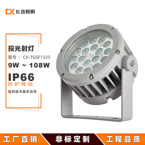 户外防水彩色圆形LED投光灯