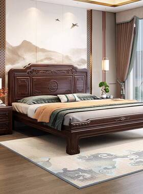 古典实木床1南JSI.8米主双人床1卧.5米古典雕花床中式美紫新檀木