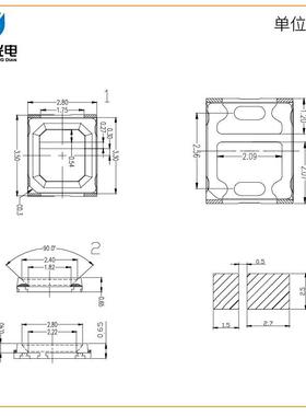 2835黄光灯黄YIL珠2850.2W高亮贴片LED灯珠汽车雾3灯发灯光二极管