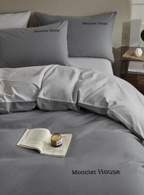 加床厚纯棉磨毛床上四件棉套10被0全62780品灰套宿舍床单人床笠三