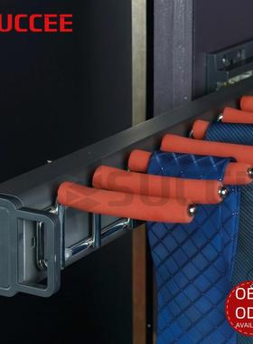 SUCCE衣柜收纳五金配阻尼推拉静侧件装西裤架音E裤抽抽HHM拉裤架