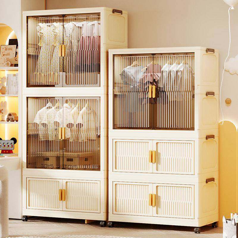 GQV折叠衣纳柜免安装宝宝柜加厚欧衣式收储物柜家用成人物简易衣