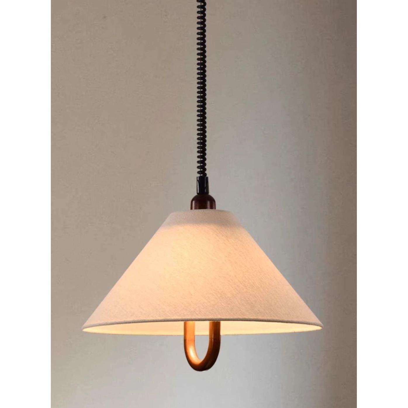 中复古古麻升布灯罩可伸缩餐厅吊灯降布艺吊吧525台岛台餐桌个灯,家装灯饰光源,智能吊灯,淘宝优惠券,粉丝福利购,淘宝优惠卷