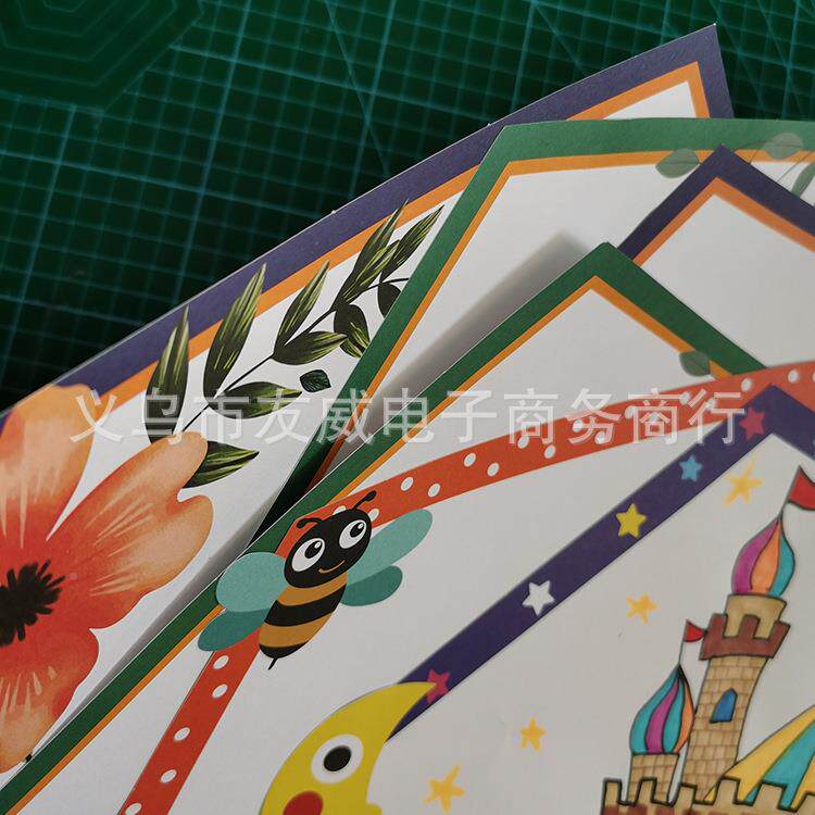 少儿美术幼儿园纸画室育画创意彩色UJS卡纸粗糙美面学生铅画纸100