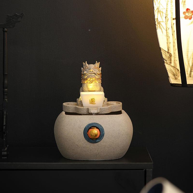 福八方来HIZ貔貅流水摆件古平安祝玄财关风小喷泉聚宝盆装饰客厅