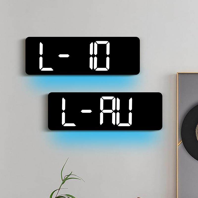 新品创意挂钟6658简约大屏显示客电子6时钟氛围灯钟多厅功能表658