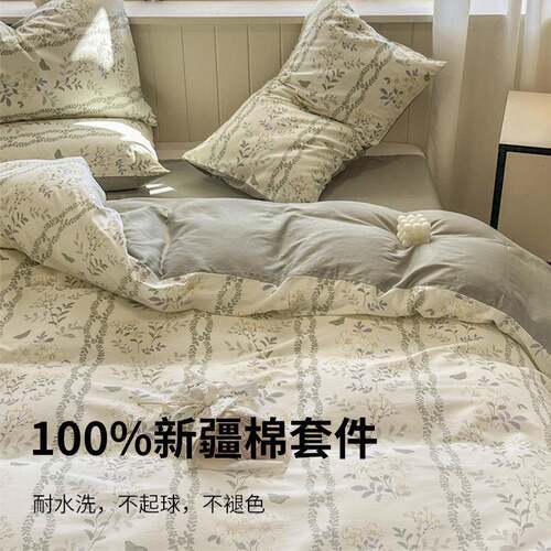 小清新纯棉上宿四件套全棉床单被套202床5新床款学生舍625三件套