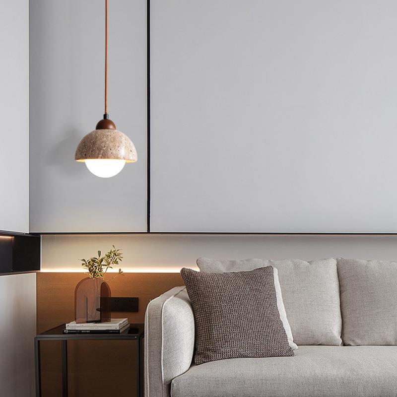 2卧新02年款室床头小吊灯诧寂风YGP109-1餐厅岛5台灯饰日式洞石边