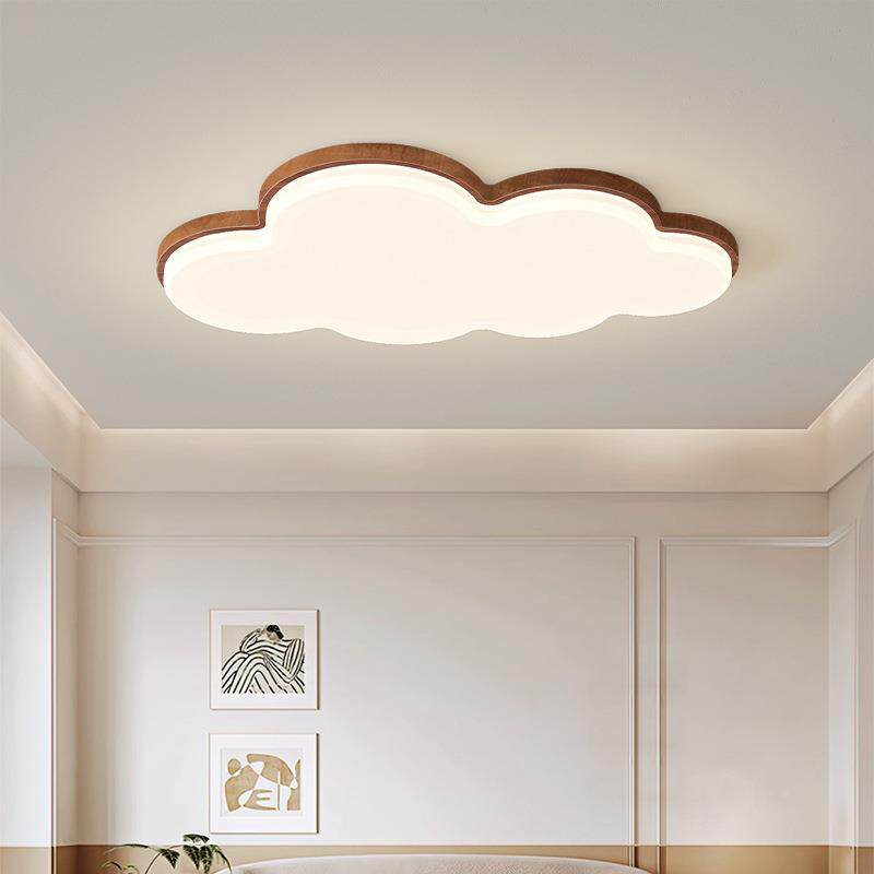 云全儿朵卧室灯新式胡桃木JSP纹吸顶灯现中代简约童房灯光谱护眼