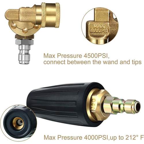 高压清洗机涡轮喷嘴1/4芯快接瓷莲花喷头五KWZ色七色喷嘴套陶装