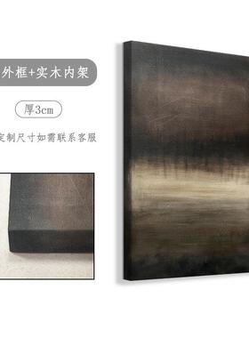 顺手绘象油画《静》现代梵简IID约玄关装饰画肌理客厅大幅丰黑色
