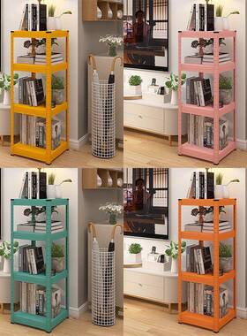 A10L峰阳白色视柜旁置物落地多层花架铁艺电轻客厅书架YRS架收奢