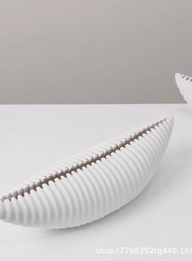 客简约现代树脂贝壳造型样板房计摆件装厅电视柜玄关家居tj#fgh$*