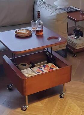 复木古实升降茶几可移动折卧叠多功能边几户型客厅小室89374中古