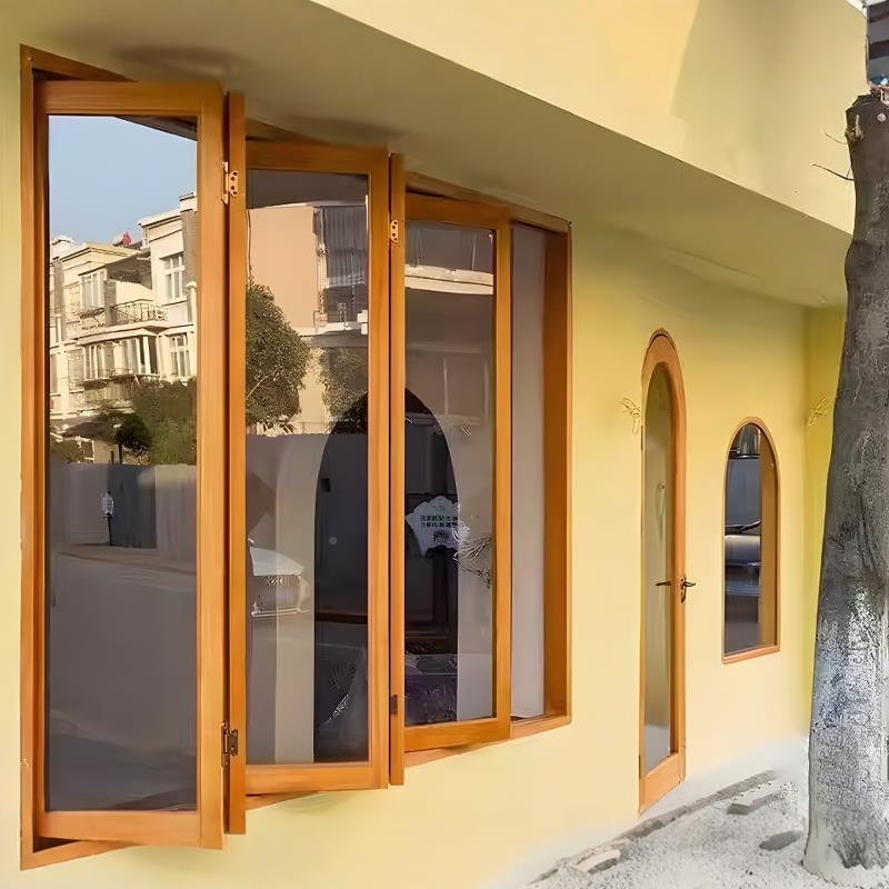 实木折叠窗推拉窗定房制YGG原木风上翻窗卧窗室室户开放式厨窗户