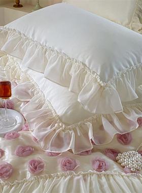 263025新款梦幻纱法立体玫瑰高款式蕾丝四件套公定主风2网红款爆