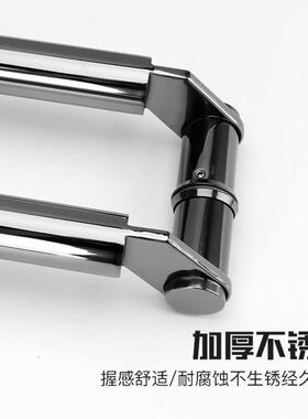 不锈刀头有型玻璃门大拉手电中镀砂钢斜拐脚框门HCB推拉门把手加