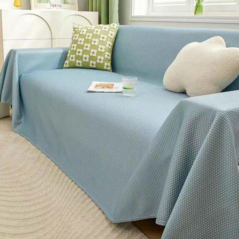 式夏季冰丝布沙发盖JrB/v7NN全一片巾防滑夏天凉垫凉席垫子全包盖