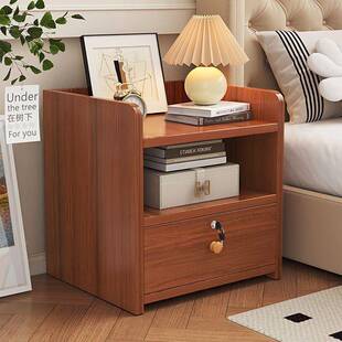 新款 床储头柜卧室家现代简约收耐用高级感68155出用租房纳物柜床