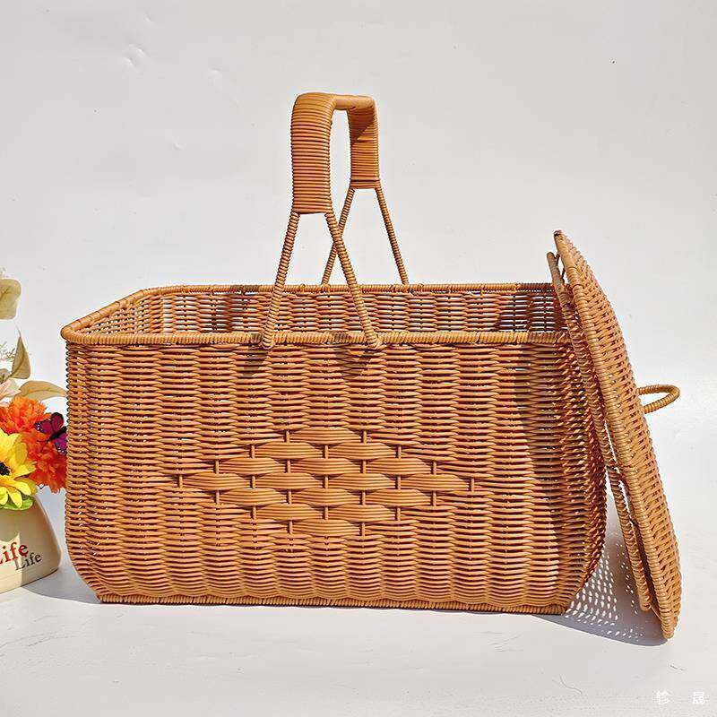祖手提拜NPj5Ec26拜送礼宗公篮带盖婚庆水果堂大祠号拜神箩筐拜祖