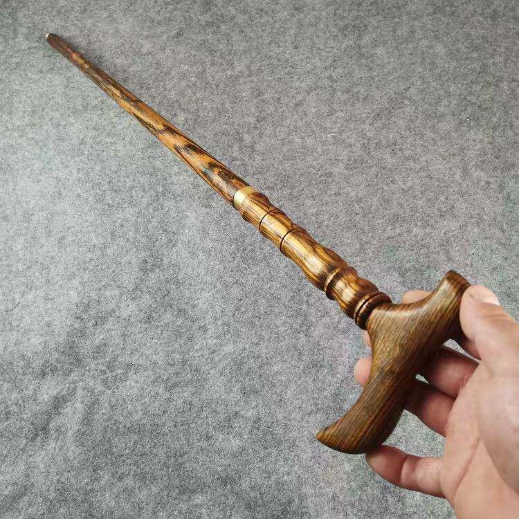 紫檀木拐杖文圆头文明拐棍手黄金檀拐檀杖紫檀木拐紫木明仗檀木老