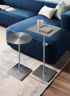 锈钢降边几小圆桌不脚茶高几咖啡35401桌子移升动沙发边桌轻奢金