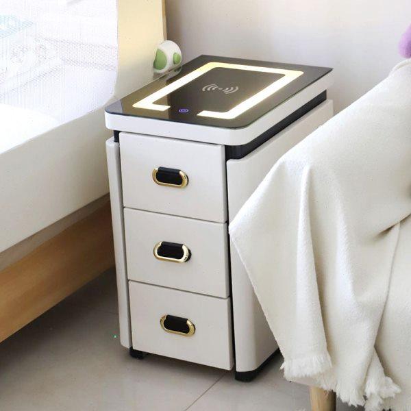 家用智能床头柜小户型创意轻奢实木迷你窄床边柜简约现代2023新款,住宅家具,智能床头柜,淘宝优惠券,粉丝福利购,淘宝优惠卷