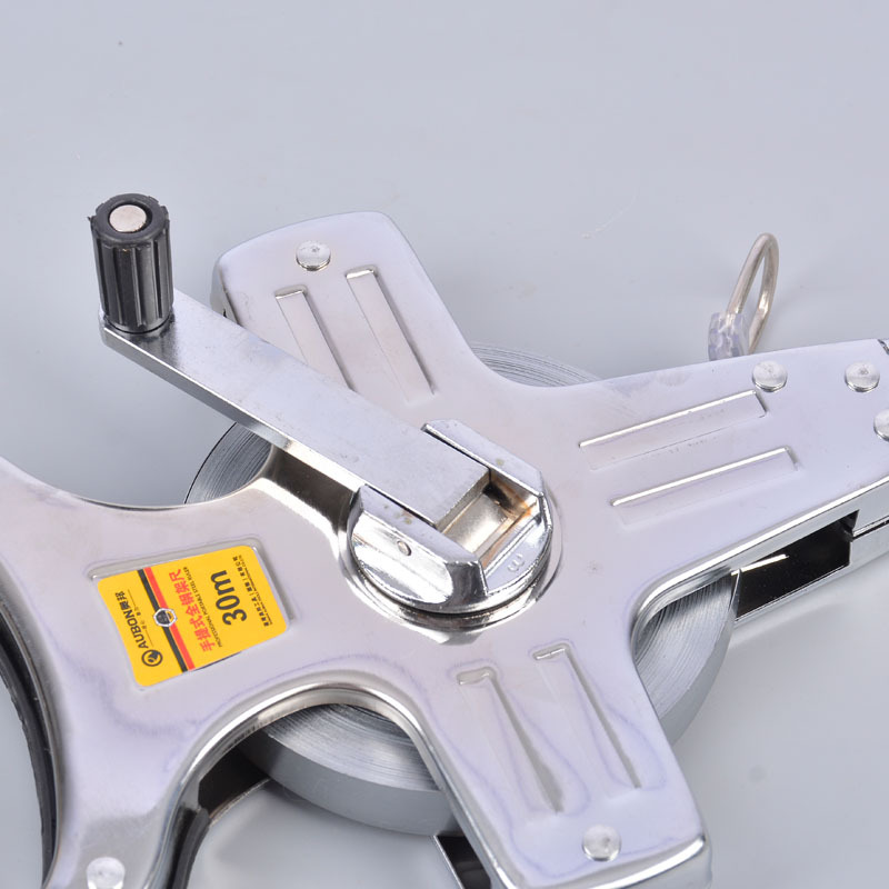 奥邦手提式钢架尺30米50米100米尺工程插地测量钢卷尺尺工程专用