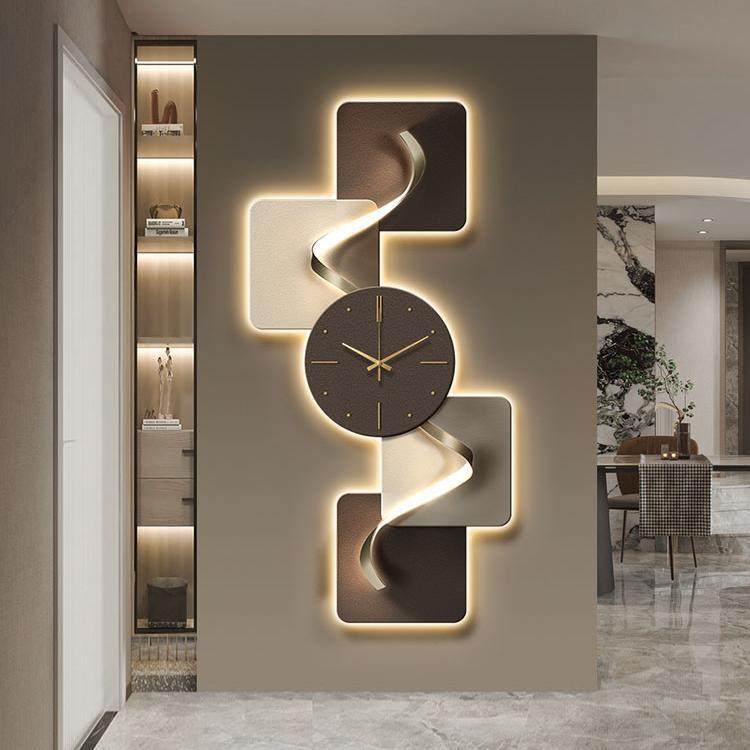 现代轻奢玄关装饰画带时钟表led灯画高级感走廊过道挂画客厅壁画,纺织面料/辅料/配套,纺织机械配件,淘宝优惠券,粉丝福利购,淘宝优惠卷