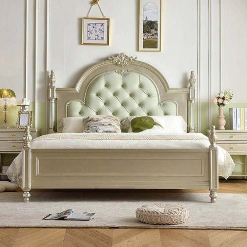 法式轻奢实木床.米双人床.米现代简欧真皮床主卧大床储物婚床