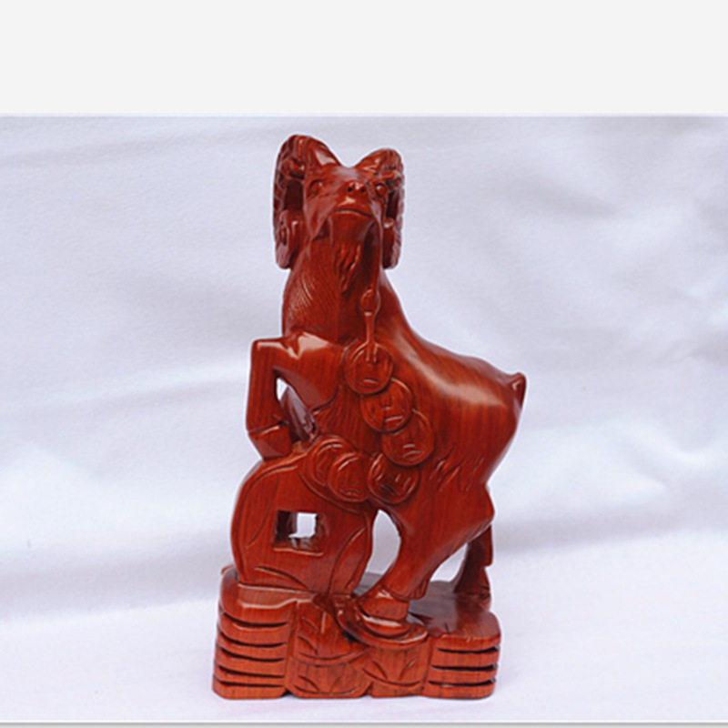 供应越南木质工艺品缅甸花梨木山羊摆件寓意三羊开泰工艺品