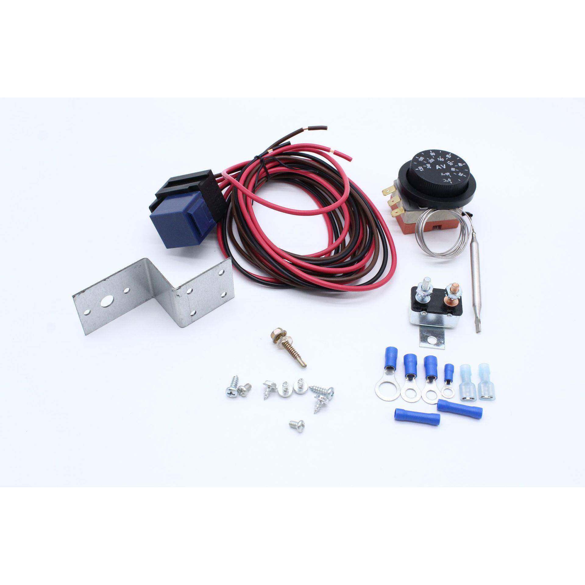 汽车卡车可调电动12V散热器风扇恒温器控制继电器线套件