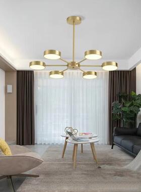 北欧轻奢客厅led吊灯大气创意网红分子灯圆形卧室餐厅铁艺灯具