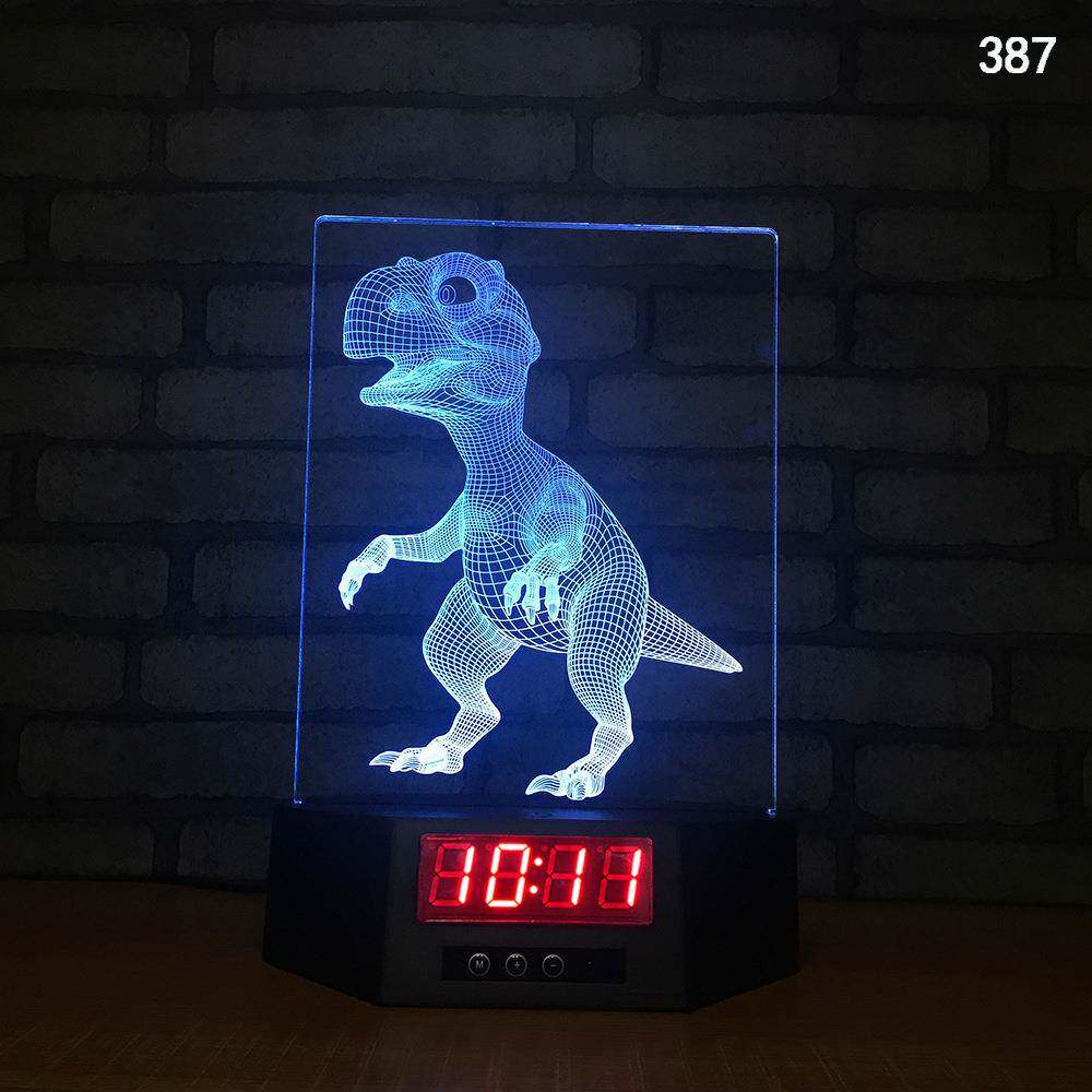 LED小夜灯万年历时钟灯七彩触摸台灯亚克力灯摇控时钟灯