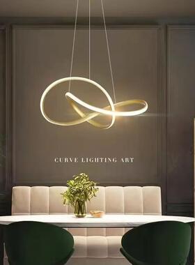 2025年灯具北欧几何线条枝形吊灯led餐厅吧台办公室灯卧室房间灯