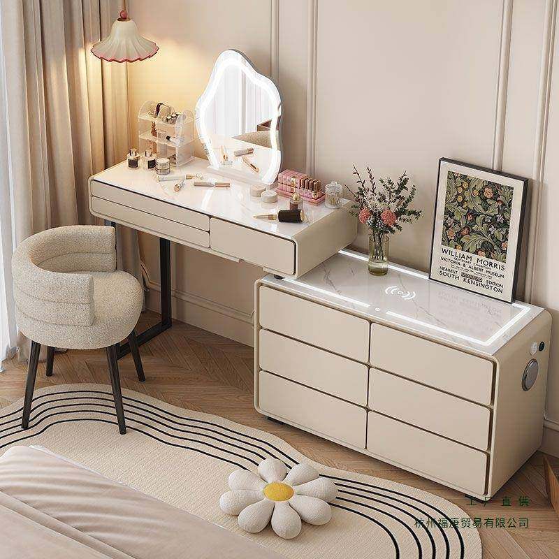 新款实木梳妆台卧室简约现代岩板化妆桌智能斗柜一体化妆台梳妆柜,纺织面料/辅料/配套,纺织机械配件,淘宝优惠券,粉丝福利购,淘宝优惠卷