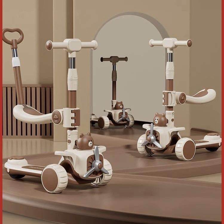 儿童滑板车1-3一6一12岁以上大童小孩宝宝可坐三合一滑滑车可折叠