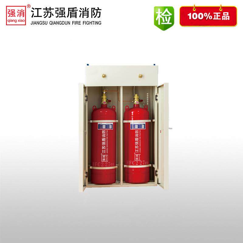 江苏强盾防双柜式七氟消体丙烷气灭火系统/气体灭双瓶火装置90L/1