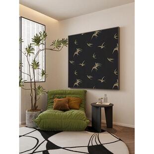 2662板背景墙卧室饰画 中古风小众飞间鸟客厅玄关样挂画EM 美装 式