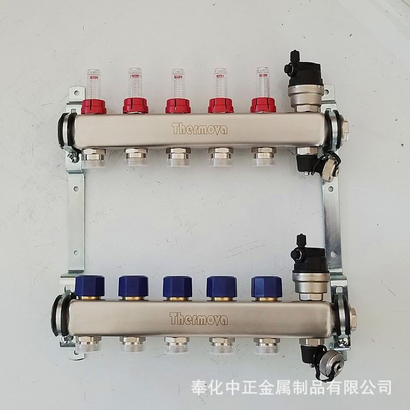 不锈钢304地暖家装分水器,宁波地暖不锈钢分水器
